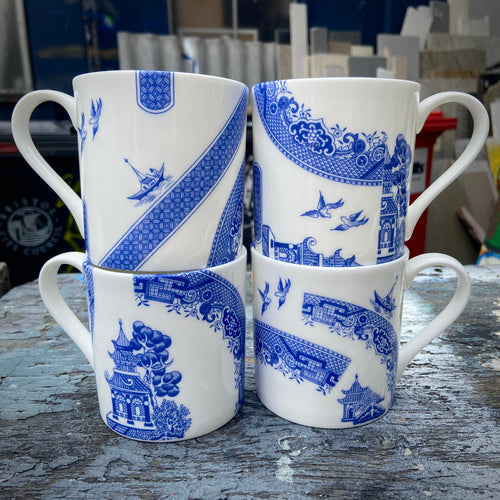 Deconstructed Willow Pattern Mug Set