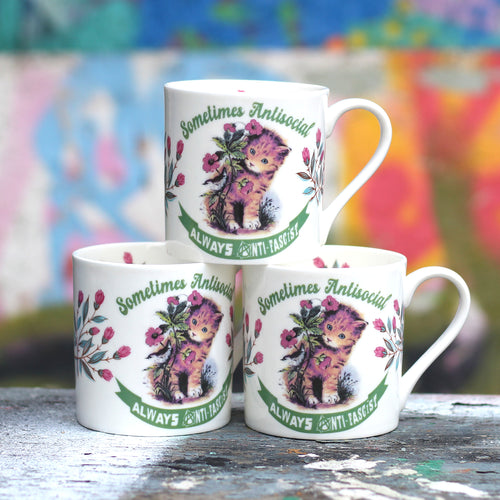 Sometimes Antisocial, Always Anti-fascist Mug