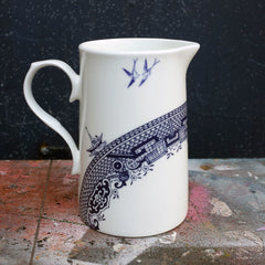 Deconstructed Willow Pattern Straight-sided Jug
