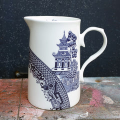 Deconstructed Willow Pattern Straight-sided Jug