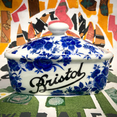 Blue Rose Butter Dish