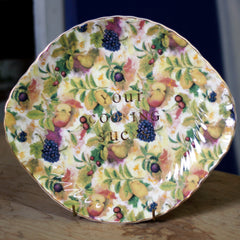 Vintage Plates with Golden Words