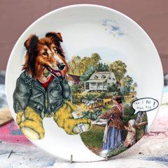 Can I pet that dog? Large Plate