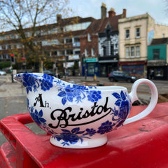 "Ah Bristol" Blue Rose Gravy Boat
