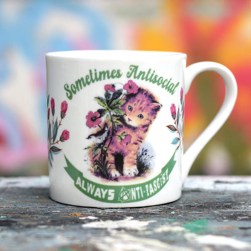 Sometimes Antisocial, Always Anti-fascist Mug