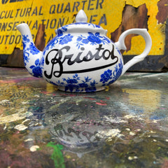 BIG Bristol Scroll Blue Rose Teapot