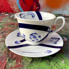 Blue Arch Teacup and Saucer