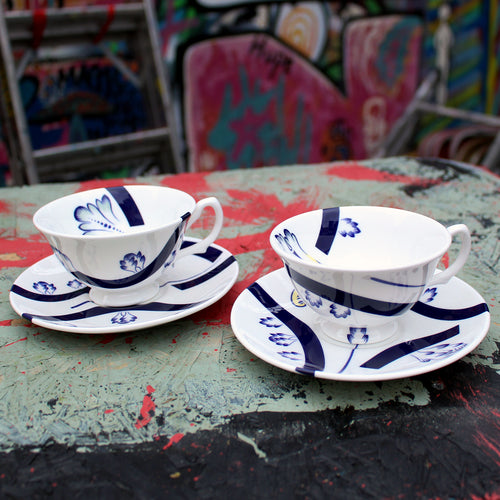 Blue Arch Teacup and Saucer