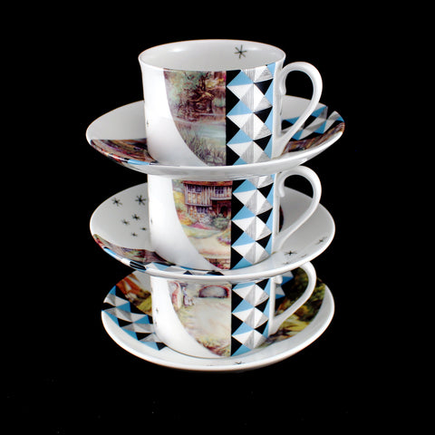 Meow/Roar Maximalist Tea Cup and Saucer