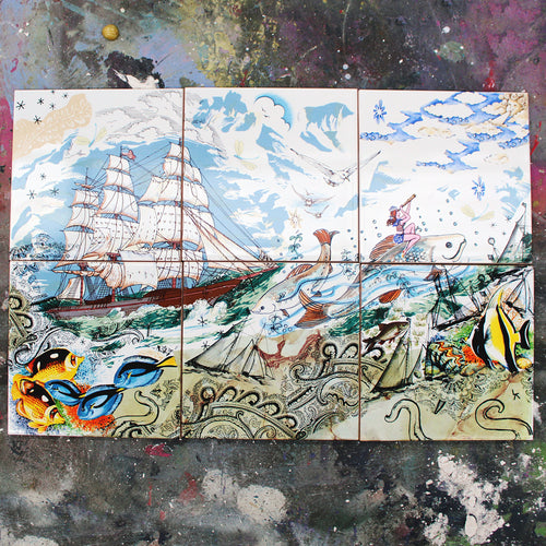 The Waves of Change - Six Tile Splashback/Frieze