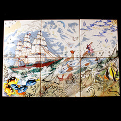 The Waves of Change - Six Tile Splashback/Frieze