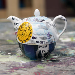 'Every Day the Night Must Fall' Teapot and Teacup for One