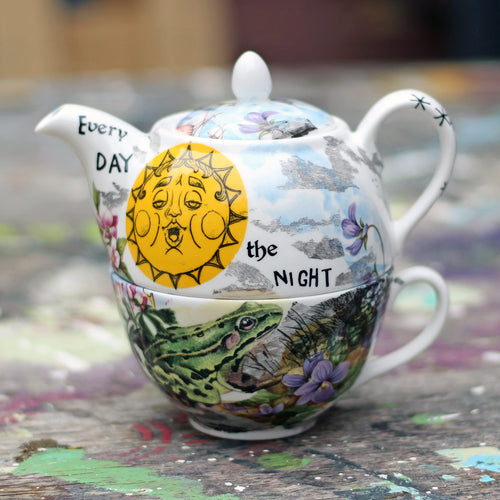 'Every Day the Night Must Fall' Teapot and Teacup for One
