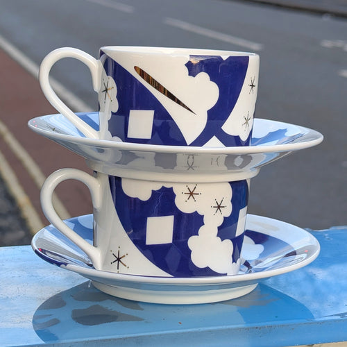 Meteor Shower Coffee Can & Saucer