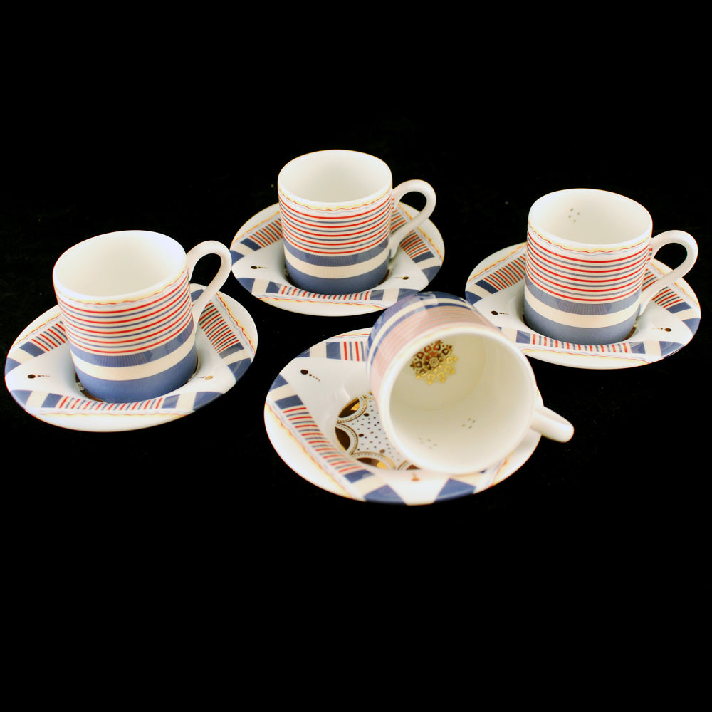 The Seaside Stripe Espresso Cup and Saucer