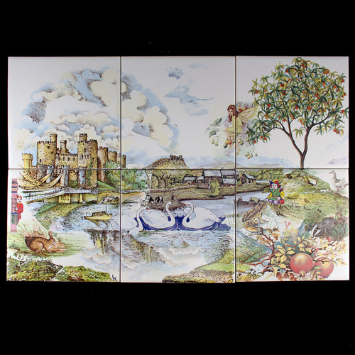 Swanning About in the Rural Idyll - Six Tile Frieze/Splashback