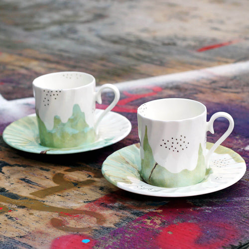 Wavy Espresso Cup and Saucer