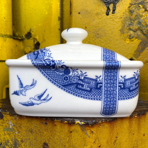 Deconstructed Willow Pattern Butter Dish