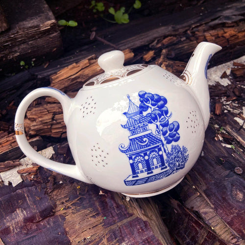 Deconstructed Willow Pattern Globe Teapot