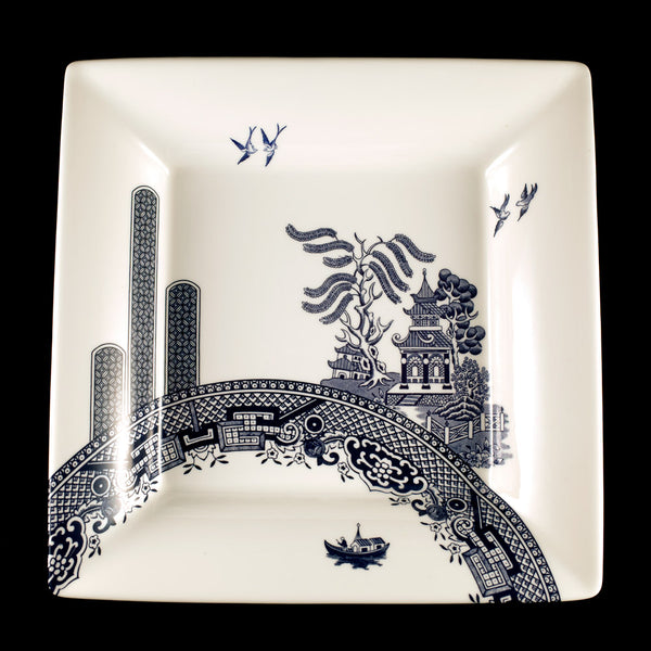Deconstructed Willow Pattern Square Plate – Stokes Croft China & PRSC Shop